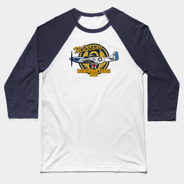 P-51 Mustang Baseball T-Shirt by Firemission45